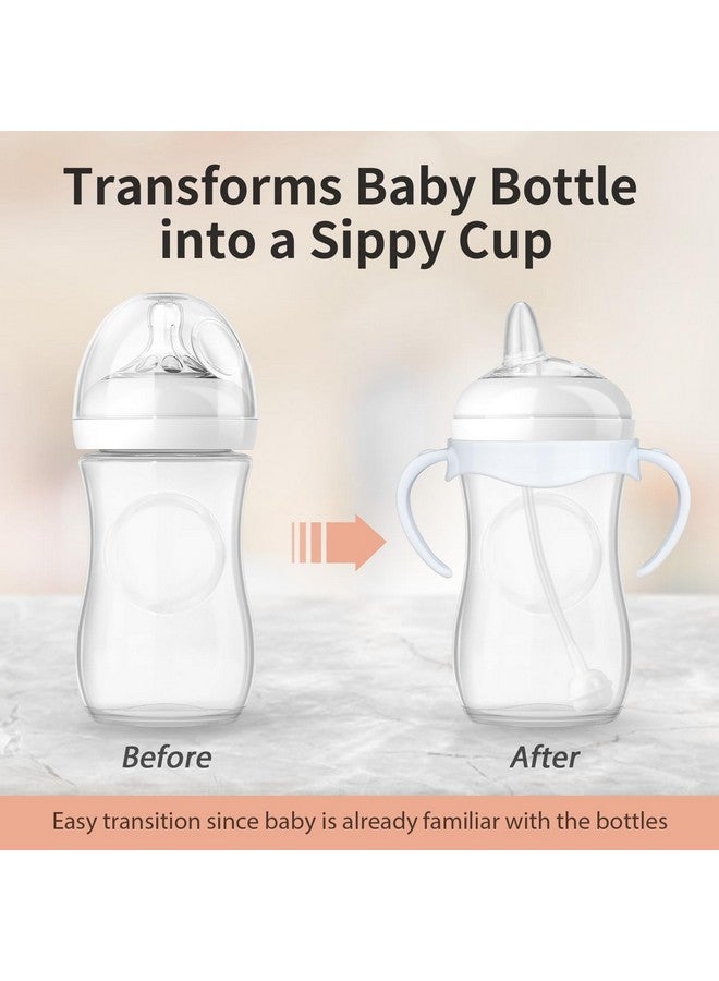 Ullnosoo 4 Pack Sippy Cup Nipples Kit for Philips Avent Natural Baby Bottle, Toddler Transition Kit with 4 Soft Straw Nipple, 2 Weighted Straw, 2 Bottle Handle, 2 Cleaning Brush - Image 5