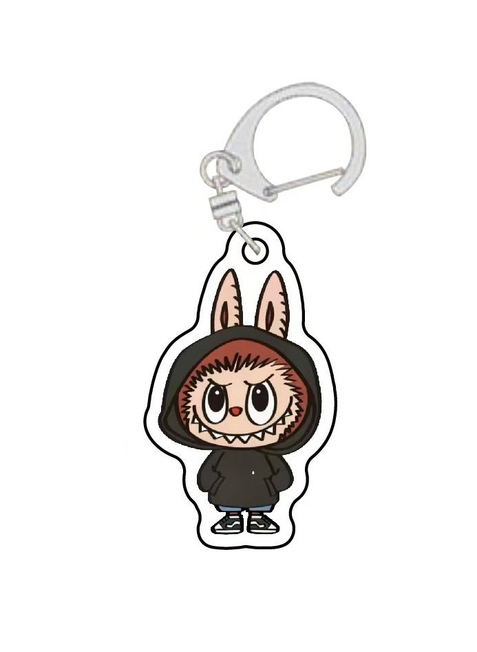 Generic LABUBU Acrylic Keychain Quirky Monster Double-Sided Cartoon Charm Accessories for Backpacks, Luggage & Gift Decor 