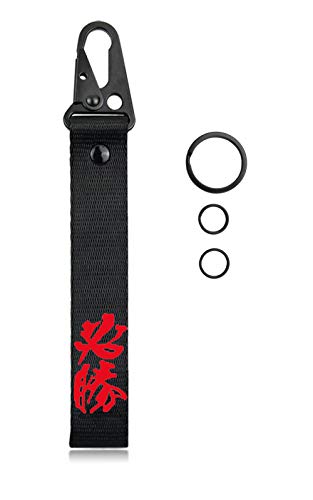 Dsycar Victory Keychain - Carabiner Key Ring Clip, Scratch Resistant Stainless Steel Keychain Organizer for Car/Key Finder, Unisex Red & Black - Image 1