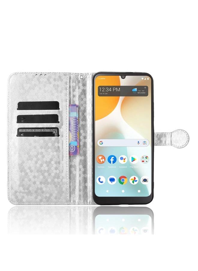 Green Tiger Case For BLU View 5 Pro Honeycomb Dot Texture Leather Phone Case  - Image 4