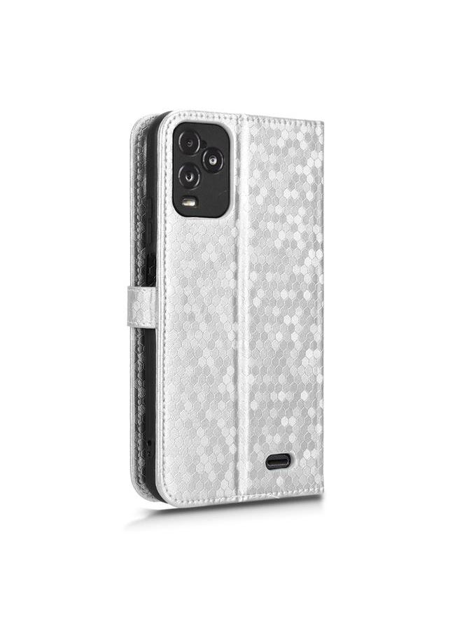 Green Tiger Case For BLU View 5 Pro Honeycomb Dot Texture Leather Phone Case  - Image 3