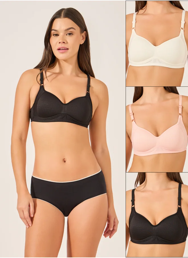 Styli Pack of 3 - Padded Non-Wired T-Shirt Bra