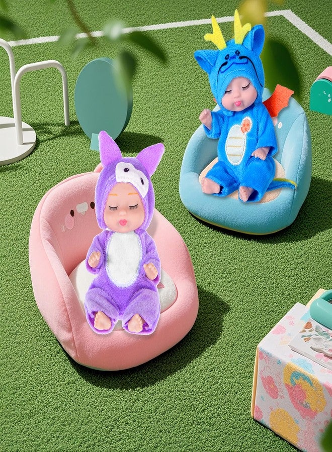 dollbie 8 Pack Mini Baby Dolls - 4 inch Animal Theme Lifelike Baby Dolls for Girls - Image 5