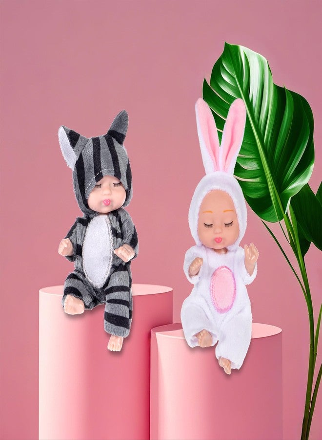 dollbie 8 Pack Mini Baby Dolls - 4 inch Animal Theme Lifelike Baby Dolls for Girls - Image 4