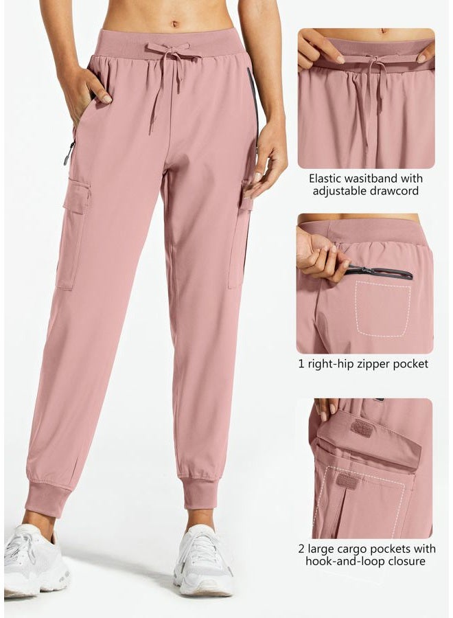 Libin Women's Cargo Joggers Lightweight Quick Dry Hiking Pants Athletic Workout Lounge Casual Outdoor, Light Pink M - Image 4