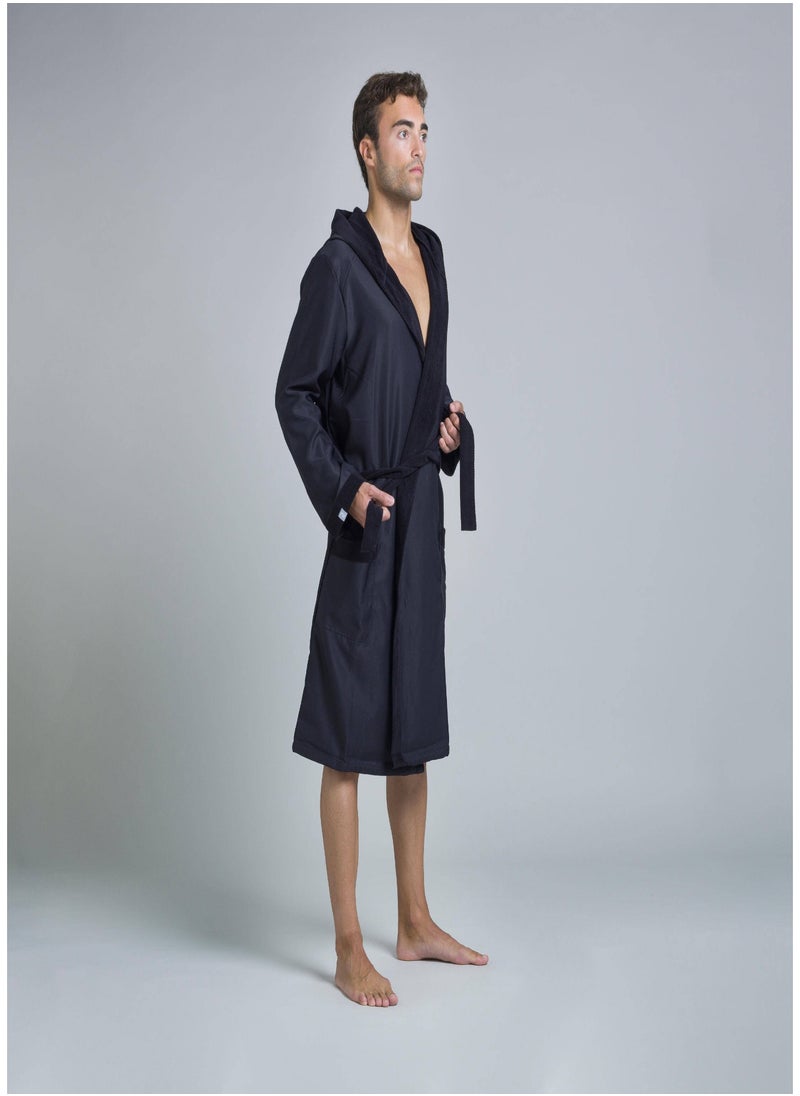NABAIJI NABAIJI by DECATHLON, Men's Bathrobe Soft & Comfortable Black  - Image 1