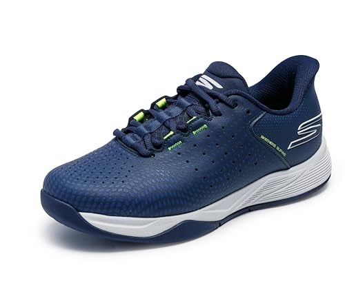 Skechers Mens Viper Court Reload Hands Free SlipIns Pickleball Sneaker NavyYellow 10 - Image 1