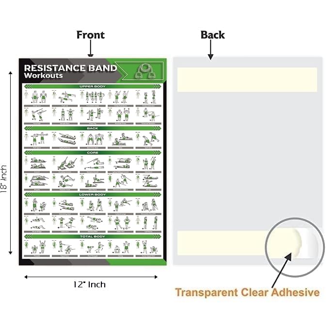 PIXELARTZ ملصق حائط تحفيزي لتمارين حبال المقاومة ورسوم توضيحية لبناء الأجسام ملصقات صالة الألعاب الرياضية بجودة HD للمنزل، المكتب، الغرفة، حائط الصالة الرياضية - Image 5