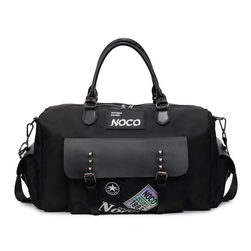 Duffel Bag, Oxford Fabric, 20-35L, Black and Green - Image 5