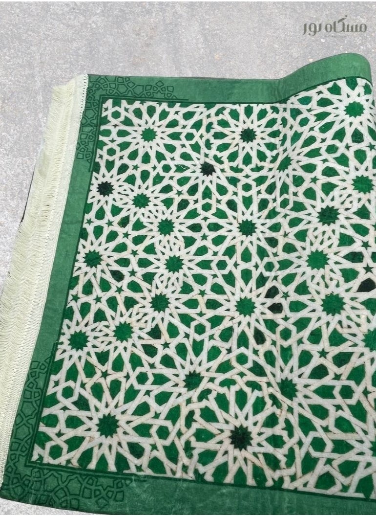 Mishkat Noor Prayer Mat – RAWDAH Model | Elegant Green | Soft Fabric (110x70 cm) | High-Resolution Islamic Geometric Patterns - pzsku/ZE193996CD5A252096846Z/45/1741426092/589cc91e-d4cb-427b-af75-2b4021034e8c