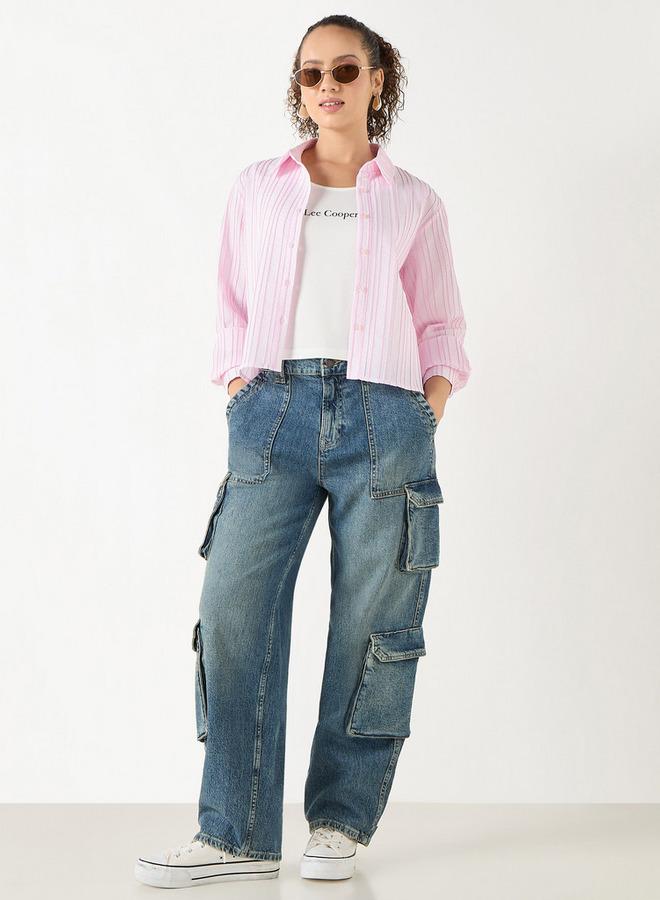 لي كوبر قميص مقلّم بأكمام طويلة وأزرار إغلاق من لي كوبر - Image 2