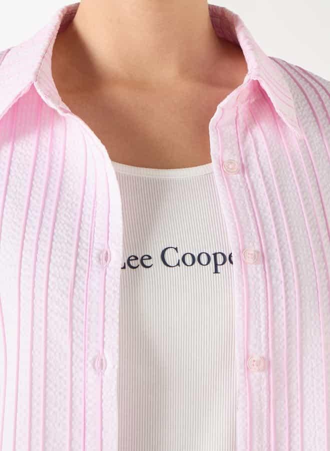 لي كوبر قميص مقلّم بأكمام طويلة وأزرار إغلاق من لي كوبر - Image 4