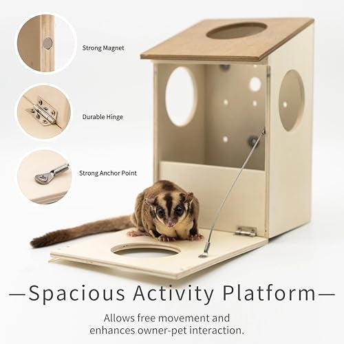 NEOUZA Sugar Glider Nest Nesting Box House for cage Small Animal AccessoriesMade of Wood Easy to CleanToys Supplies - Image 3