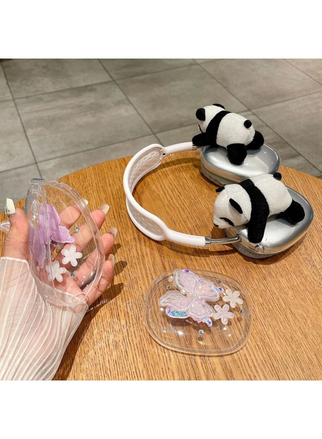 Loquat Three-Dimensional Plush Cartoon Protective Case For AppleAirpods Max Headset Headphone Protective Case erfly-Color:Stereo Panda-Model:Airpods MAX - Image 2