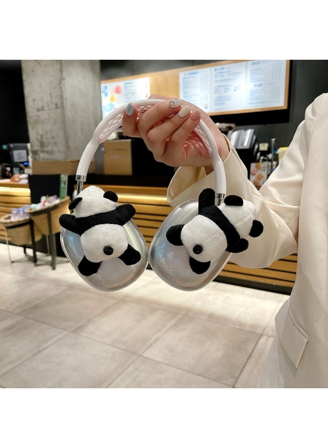 Loquat Three-Dimensional Plush Cartoon Protective Case For AppleAirpods Max Headset Headphone Protective Case erfly-Color:Stereo Panda-Model:Airpods MAX - Image 3