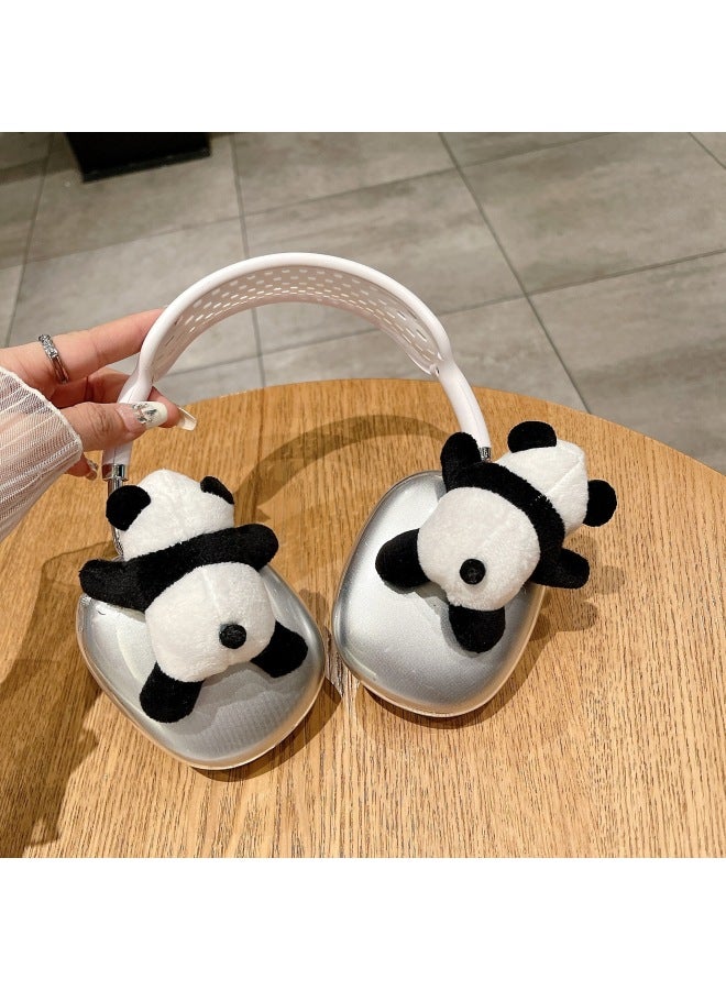 Loquat Three-Dimensional Plush Cartoon Protective Case For AppleAirpods Max Headset Headphone Protective Case erfly-Color:Stereo Panda-Model:Airpods MAX - Image 1