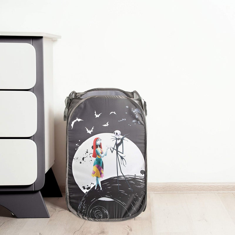 Jay Franco Disney Nightmare Before Christmas Jack & Sally Pop Up Hamper - Mesh Laundry Basket/Bag with Durable Handles (Official Disney Product) - Image 4