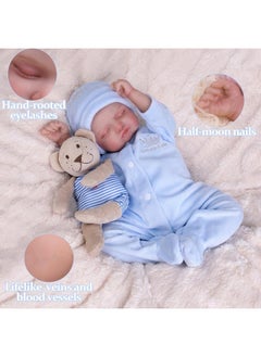 Aori Aori Lifelike Reborn Baby Dolls,18 inch Reborn Sleeping Baby Boy,Real Life Babies Doll Great Gift Set for Children  - Image 5