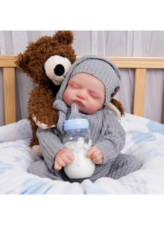 Aori Aori Lifelike Reborn Baby Dolls,18 inch Reborn Sleeping Baby Boy,Real Life Babies Doll Great Gift Set for Children  - Image 4
