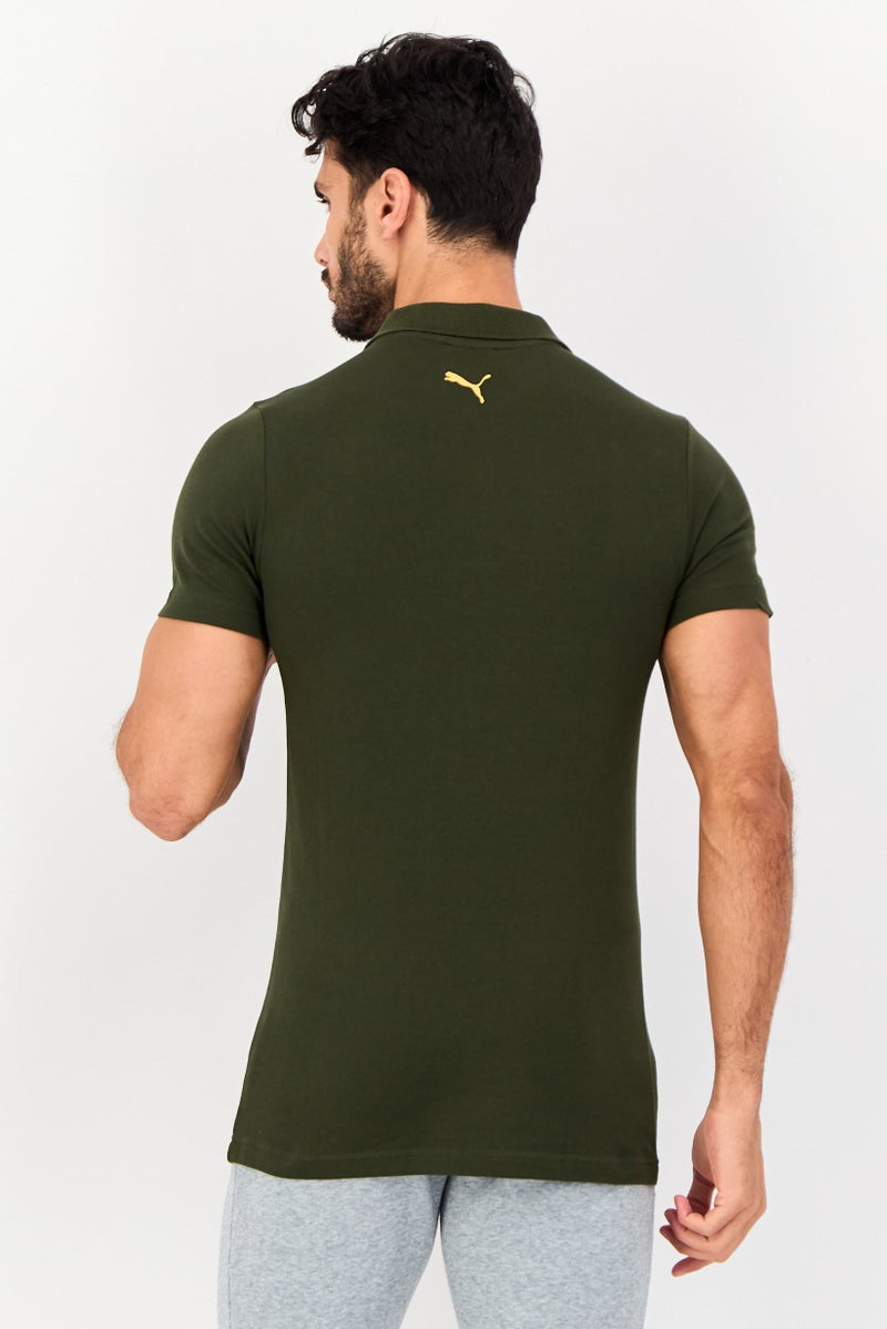 PUMA Men Slim Fit Short Sleeve Outdoor Polo Shirt, Olive - Image 3