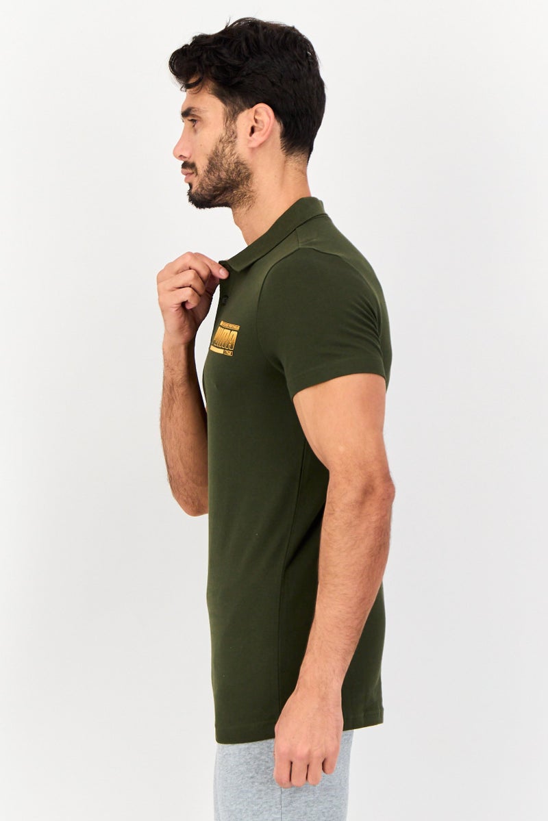 PUMA Men Slim Fit Short Sleeve Outdoor Polo Shirt, Olive - Image 2