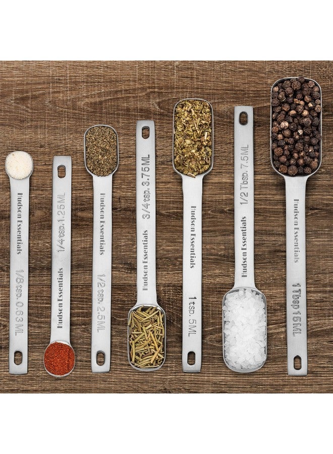 Hudson Essentials Stainless Steel Measuring Spoons Set for Dry or Liquid - Fits in Spice Jars - Set of 7 - Image 4