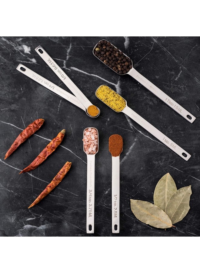 Hudson Essentials Stainless Steel Measuring Spoons Set for Dry or Liquid - Fits in Spice Jars - Set of 7 - Image 3