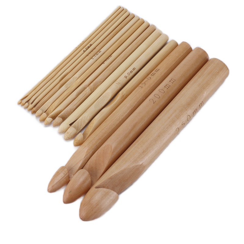 15Pcs Crochet Hooks Large Ergonomic Handle Bamboo Crochet 15mm/20mm/25mm Extra Thick Needles for Arthritic Hands - Image 4
