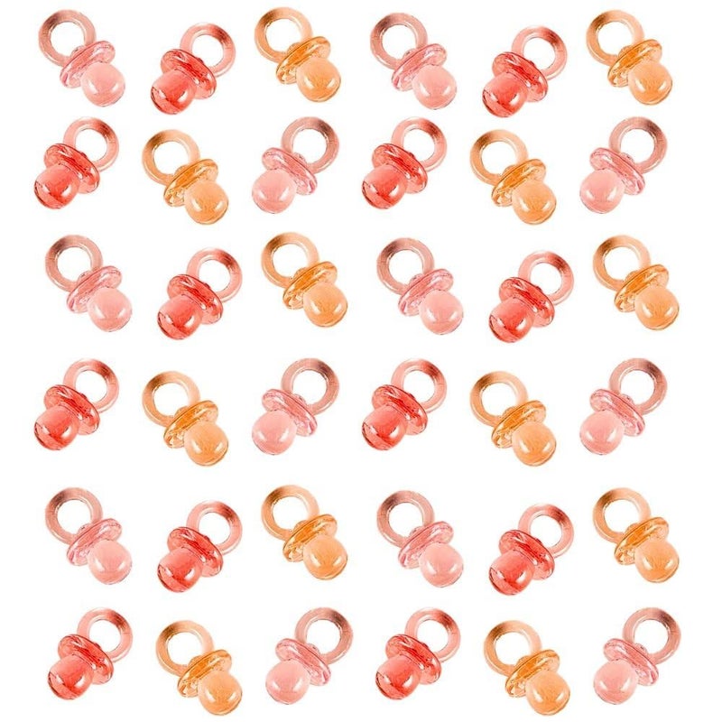 Amscan Mini Multi Pink Plastic Pacifier Favors - 1" x 0.5" (24 Pc) - Perfect for Baby Showers, Parties & DIY Decor - Image 1