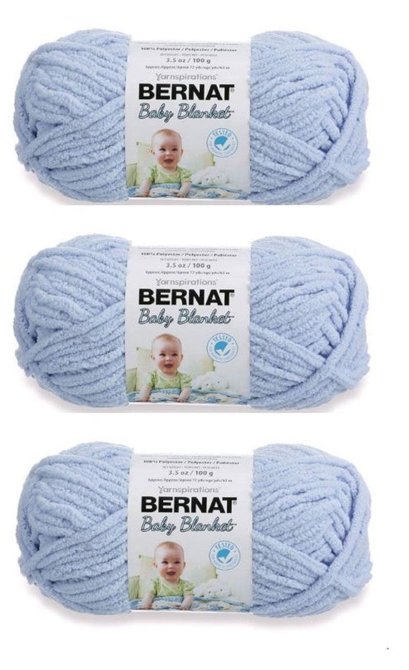 Bernat Baby Blanket Yarn 3Pack Baby Blue 16110332023