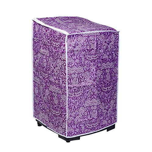 Classic® Top Load Washing Machine Cover Suitable for Samsung Back Panel 6 Kg, 6.5 Kg, 7 Kg, 7.5 Kg, 8 Kg (55cmsX55cmsX92cms, Purple Flower) - Image 4