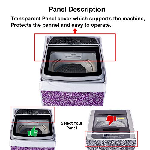 Classic® Top Load Washing Machine Cover Suitable for Samsung Back Panel 6 Kg, 6.5 Kg, 7 Kg, 7.5 Kg, 8 Kg (55cmsX55cmsX92cms, Purple Flower) - Image 2