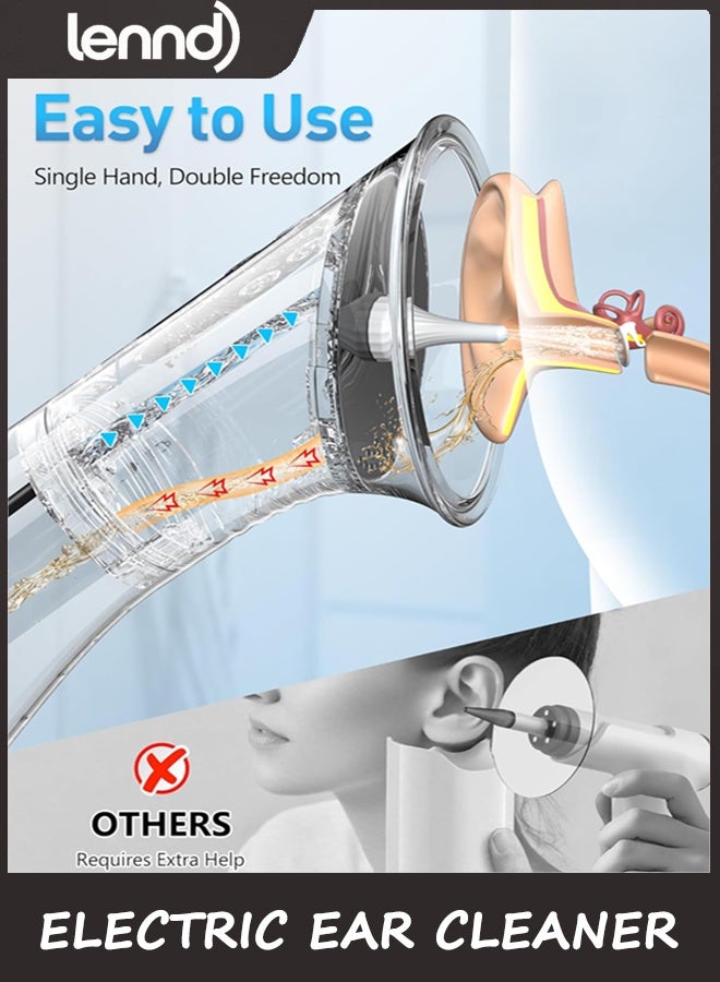 LENND Ear Wax Removal, Electric Ear Cleaner with LED Display & Dual Tank, Ear Irrigation Kit Includes 12 Tips, IPX7, Safe & Effective Cleaning for Adults & Kids, Easy to Use - Image 5