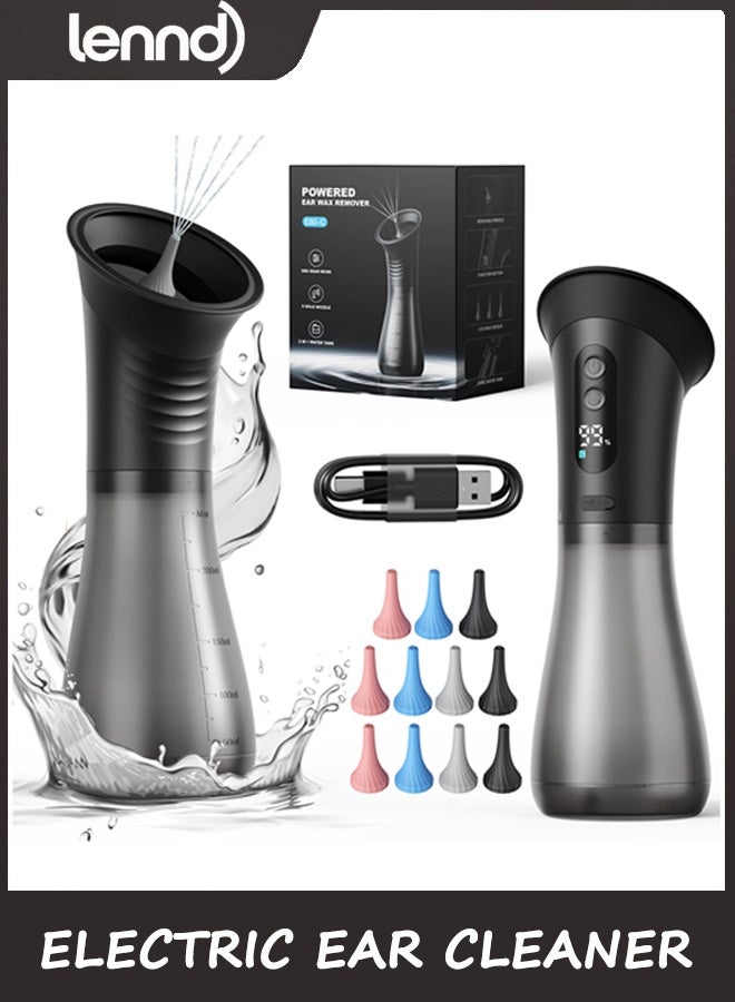 LENND Ear Wax Removal, Electric Ear Cleaner with LED Display & Dual Tank, Ear Irrigation Kit Includes 12 Tips, IPX7, Safe & Effective Cleaning for Adults & Kids, Easy to Use - Image 2