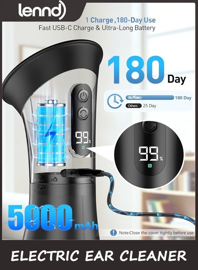 LENND Ear Wax Removal, Electric Ear Cleaner with LED Display & Dual Tank, Ear Irrigation Kit Includes 12 Tips, IPX7, Safe & Effective Cleaning for Adults & Kids, Easy to Use - Image 5