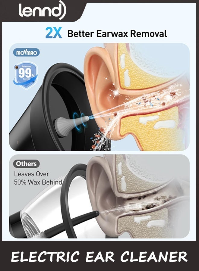 LENND Ear Wax Removal, Electric Ear Cleaner with LED Display & Dual Tank, Ear Irrigation Kit Includes 12 Tips, IPX7, Safe & Effective Cleaning for Adults & Kids, Easy to Use - Image 2