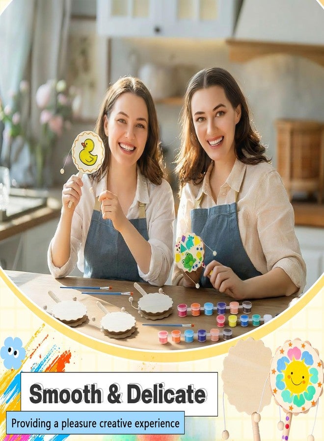 Arrowbash مجموعة خشخيشة أروباش المكونة من 24 قطعة، خشخيشة خشبية غير مكتملة، طقم طبول يدوية مقاس 6.3 × 3.35 بوصة، مناسبة لتعليم الرسم الفني، والمهارات الاجتماعية والعاطفية، والحساسية. - Image 4