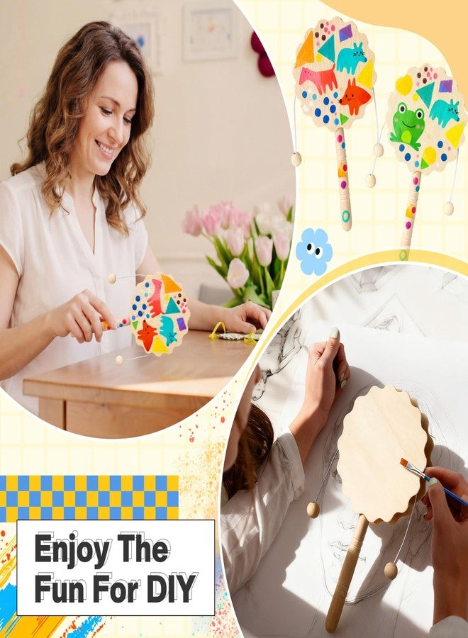 Arrowbash مجموعة خشخيشة أروباش المكونة من 24 قطعة، خشخيشة خشبية غير مكتملة، طقم طبول يدوية مقاس 6.3 × 3.35 بوصة، مناسبة لتعليم الرسم الفني، والمهارات الاجتماعية والعاطفية، والحساسية. - Image 3