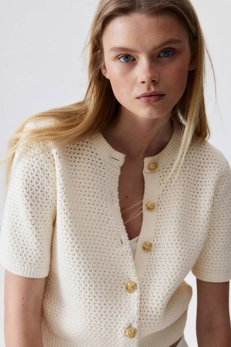 H&M Textured-knit cardigan