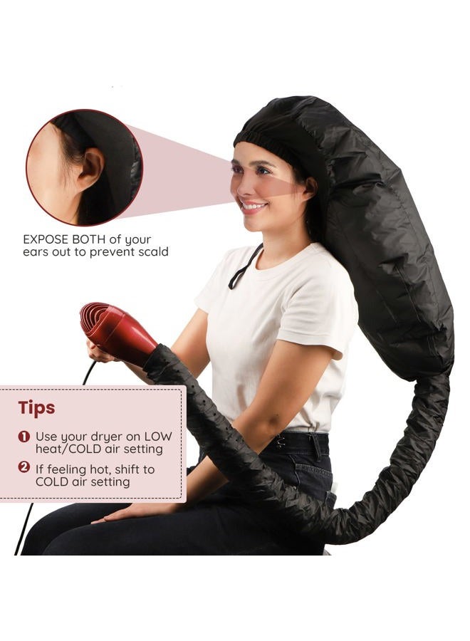 Segbeauty Bonnet Hooded Hair Dryer Attachment, Segbeauty Extra Large Adjustable Deep Conditioning Cap, Upgraded Drying Heat Cap with Elastic Strap for Natural Curly Textured Hair Care, Fast Drying, Styling - Image 2