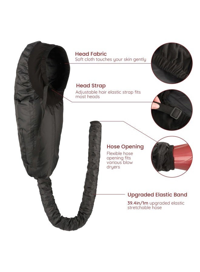 Segbeauty Bonnet Hooded Hair Dryer Attachment, Segbeauty Extra Large Adjustable Deep Conditioning Cap, Upgraded Drying Heat Cap with Elastic Strap for Natural Curly Textured Hair Care, Fast Drying, Styling - Image 3