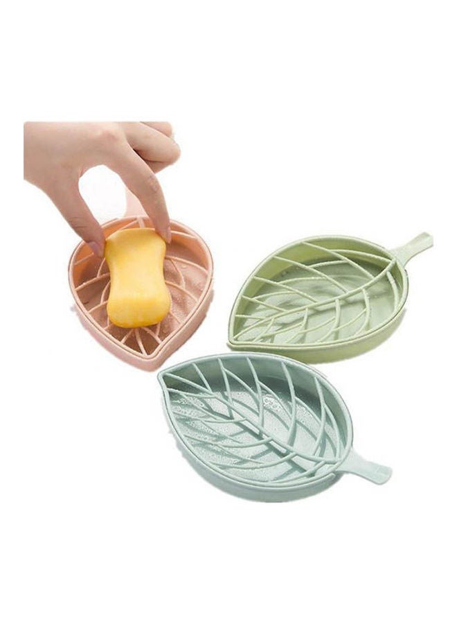 نيبمينينت مجموعة مصفاة مع صينية أسفلها مزدوجة الطبقات من البلاستيك على شكل ورقة شجر حامل لتصريف مياه الصابون تستخدم في الحمام والمطبخ مكونة 3 قطع متعدد الألوان - Image 2