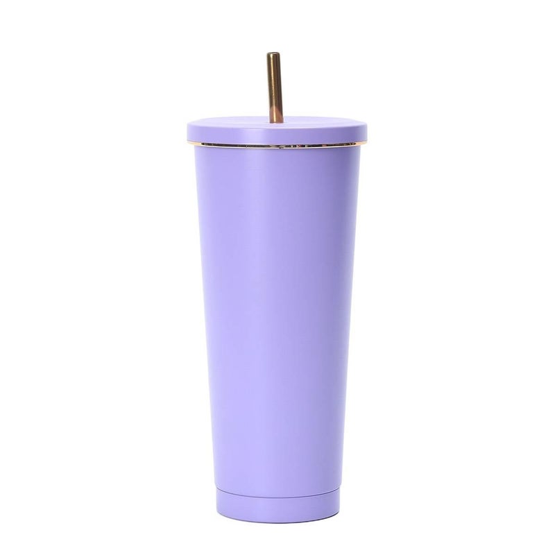 كوب قهوة بغطاء بشفاط من ستانلس ستيل، 500 ml، مناسب للتنقل مع غطاء بقشة من الستانلس ستيل - Image 2