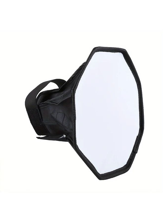 Black Cloth Octagon Flash Softbox 7 87 Inch Folding Speedlight Diffuser For Enhanced Photography Lighting - Image 2