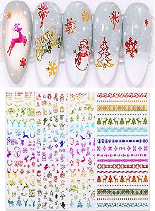 Kalolary 12 Sheets Christmas Nail Art Stickers 3D Selfadhesive Nail Decals Santa Claus Tree Decals Manicure Decoration For Women Girls Kids Fingernails Toenails Decor - Image 3