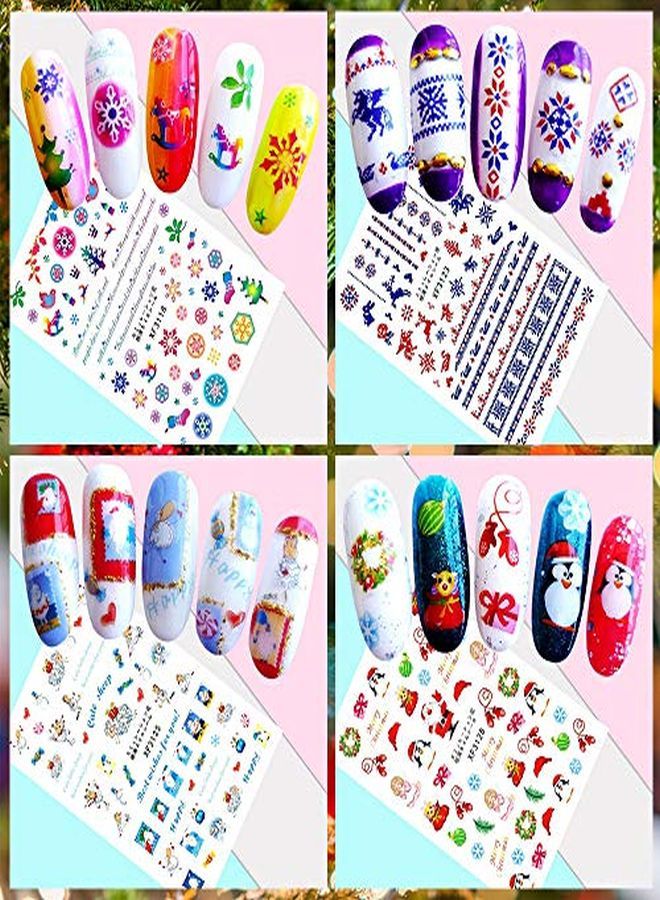 Kalolary 12 Sheets Christmas Nail Art Stickers 3D Selfadhesive Nail Decals Santa Claus Tree Decals Manicure Decoration For Women Girls Kids Fingernails Toenails Decor - Image 4