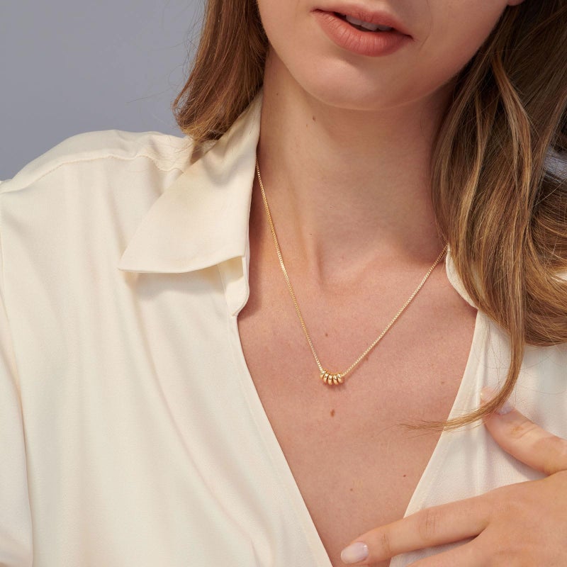 VRIUA Gold Necklace for Women 14k Gold Plated Dainty Gold Ball Chain Necklace Simple Jewelry Everyday for Women - Image 5
