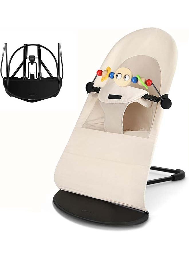L&E Baby rocking chair, rocking chair seat suitable for babies aged 0-12 months, ergonomic baby seat, breathable and comfortable seat cushion, three-level height adjustment  - Image 1
