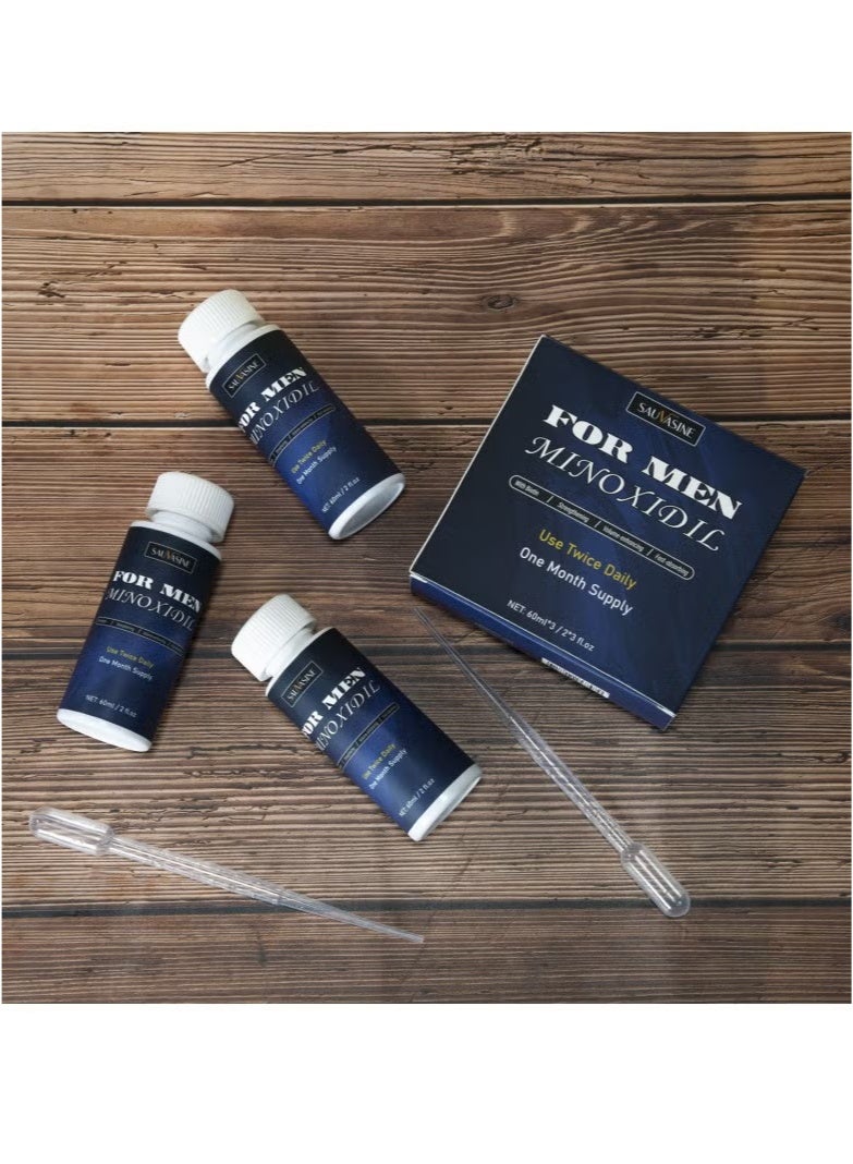 SAUVASINE Hair Growth Essence for Men 60ml*3+2 Droppers - Image 3