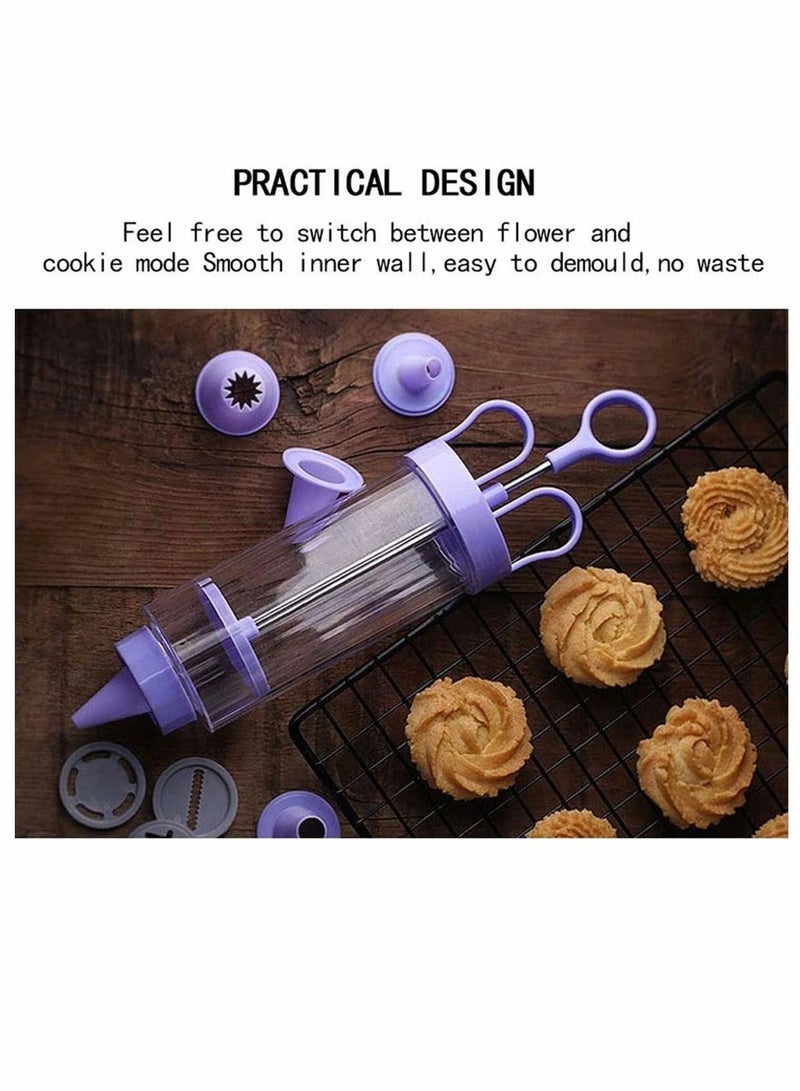 Y&D Cookie Press, Classic Biscuit Maker, Cake Making Decorating Set with 10 Flower Pieces and 8 Tips tubes for DIY Maker  - Image 5